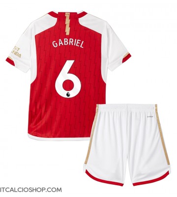 Arsenal Gabriel Magalhaes #6 Prima Maglia Bambino 2023-24 Manica Corta (+ Pantaloni corti)